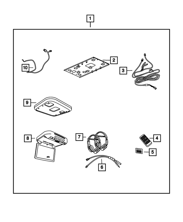 68022580AC - Mopar Accessories - Component Parts: Overhead Dvd Assembly for Mopar Image