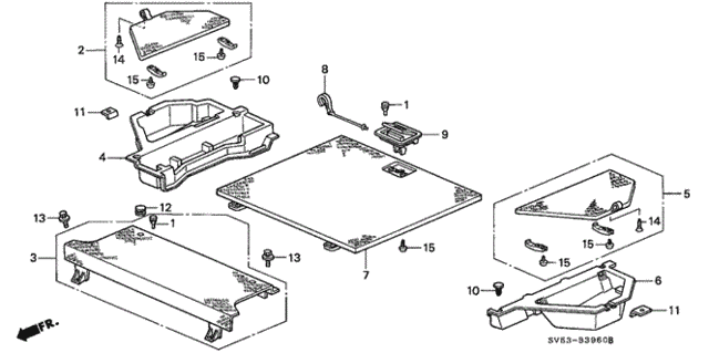 Rear Floor Box for 1995 Honda Accord #0