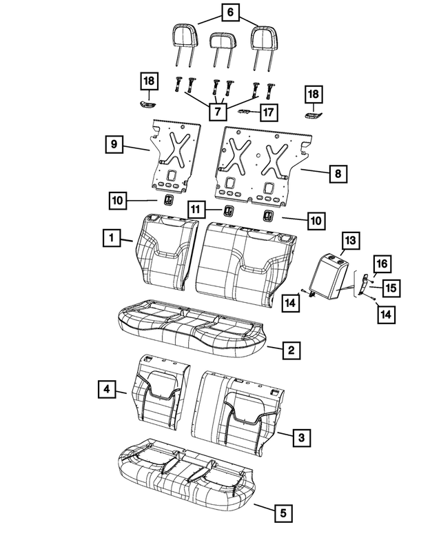 6SG66U00AA - : Rear Seat Back Cover, Left for Mopar Image