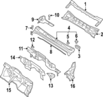 671009BU0A - Body: Upper Dash Panel for Nissan Image