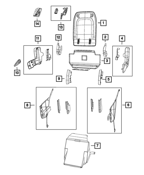 Rear Seats - Second Row Adjusters, Recliners, Shields and Risers for 2025 Chrysler Pacifica #2