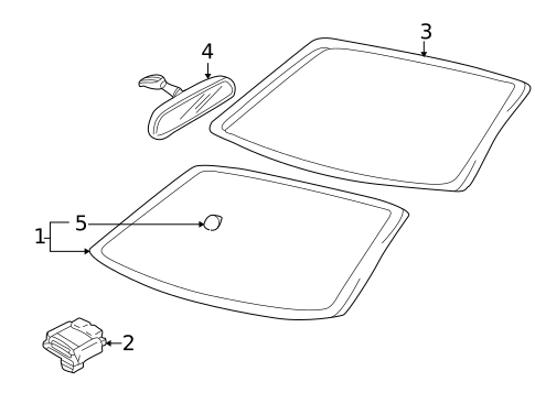 Glass - Windshield for 1999 Mazda 626 #0