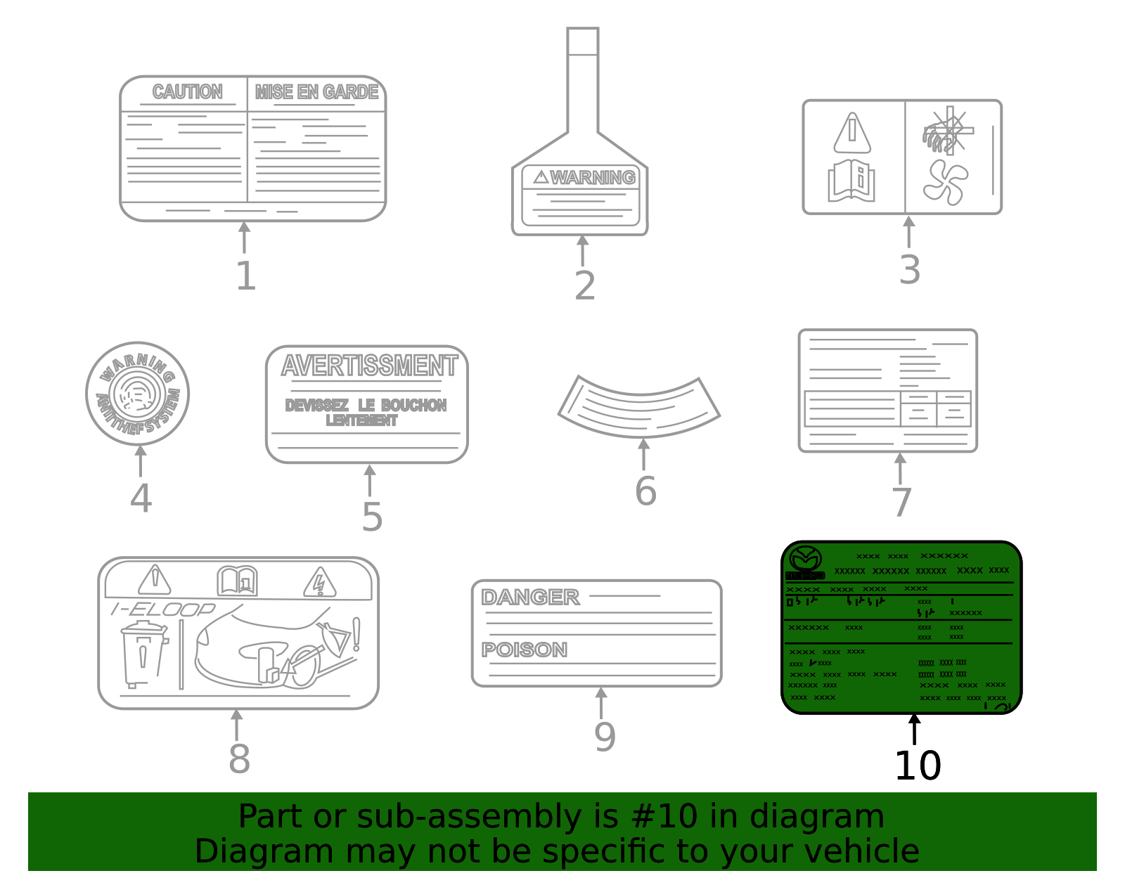 PS7N-69-036 - Emission Label - 2016 2017 Mazda 3 | Mazda Parts Factor