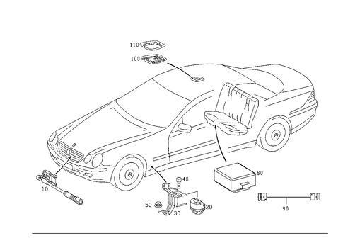 Anti-Theft Warning System, Tow-Away Protection, Passenger Comp. Protection for 2006 Mercedes-Benz CL500 #0