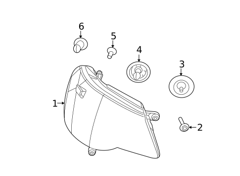 Headlamp Components for 2010 Dodge Avenger #0