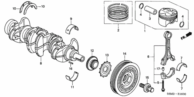 Piston - Crankshaft for 2004 Acura RSX #0