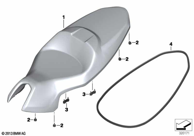 52538552099 - Ergonomics &amp; Comfort: Seat Port' Unheated for BMW-Motorrad Image