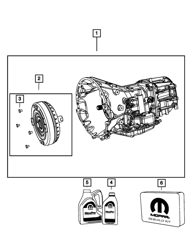 R8039352AF - 42RLE; 4-Speed; Automatic Transmission: With Torque Converter Transmission Kit for Mopar Image