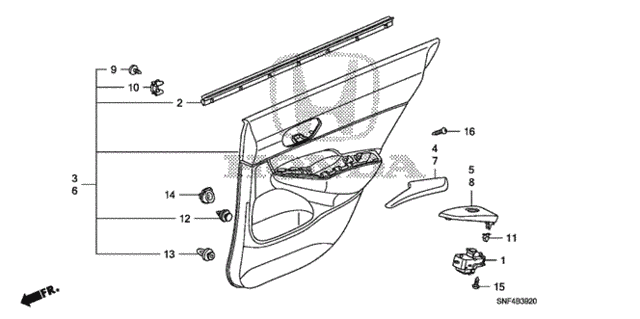 Rear Door Lining for 2007 Honda Civic #0