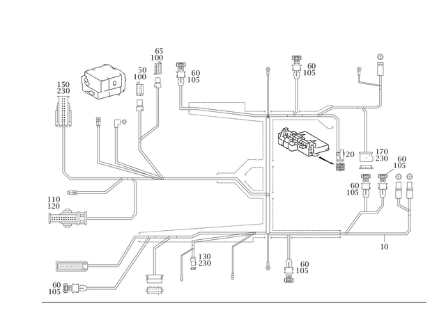 2205406208 - Electrical System: Wiring Harness for Mercedes-Benz Image image