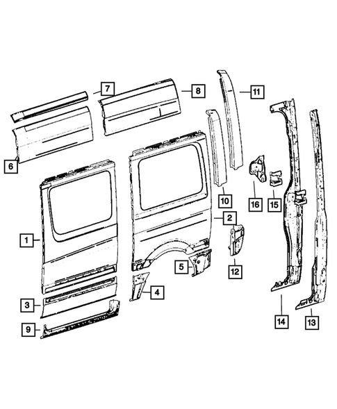 Aperture Panel and Pillar Supports for 2009 Dodge Sprinter 3500 #10