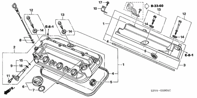 Cylinder Head Cover (2) for 2003 Acura MDX #0