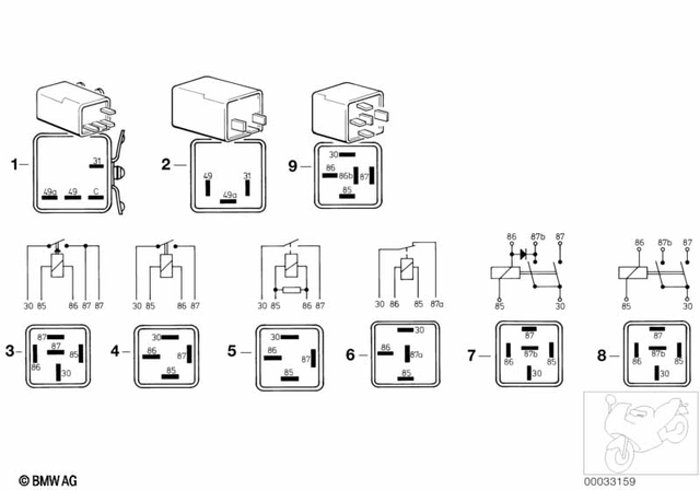 61311244392 - General Electrical System: Hazard Warning Relay -  for BMW-Motorrad Image