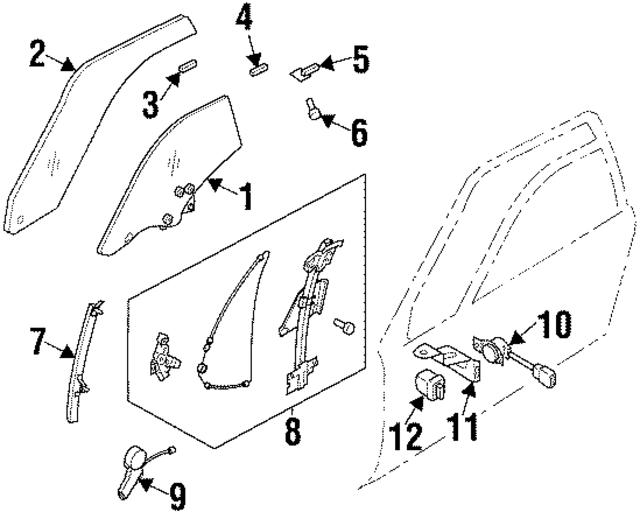 62200PA011HH - : Movable Glass for Subaru Image