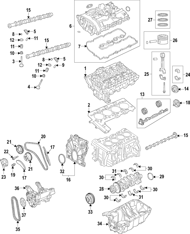 11121019167 - Engine: Cylinder Head for BMW: 230i, 230i xDrive, 330e, 330e xDrive, 330i, 330i xDrive, 430i, 430i Gran Coupe, 430i xDrive, 430i xDrive Gran Coupe, 530e, 530e xDrive, 530i, 530i xDrive, 540i, X3, X4, Z4 Image