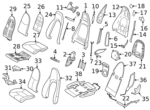 Front Seat Components for 2012 Porsche 911 #0