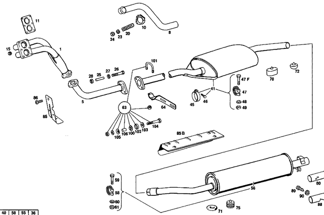 1144900515 - : Muffler for Mercedes-Benz: 220, 250C Image