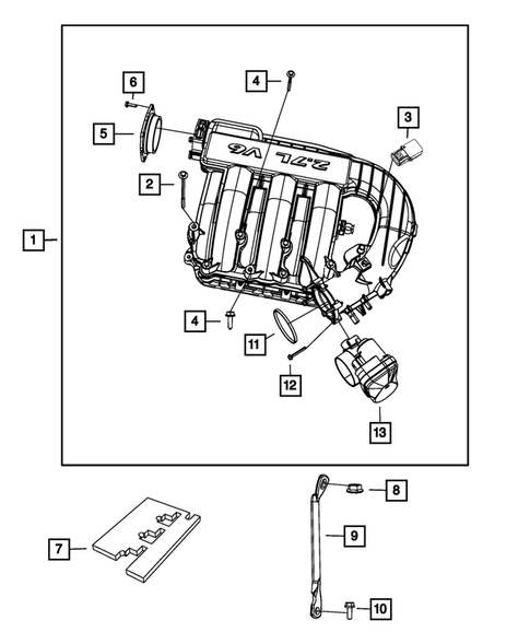 Manifolds and Vacuum Fittings for 2008 Dodge Magnum #2