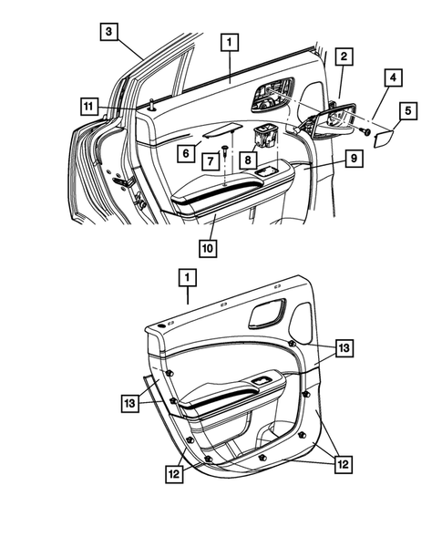 Door Trim Panels-Front and Rear for 2014 Dodge Charger #1