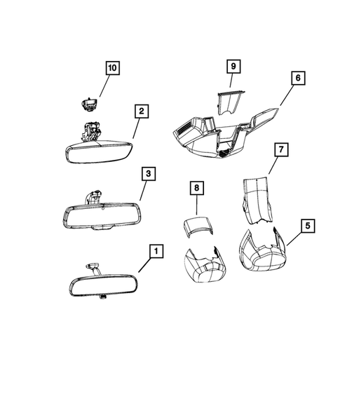Glass and Interior Rearview Mirror for 2019 Ram 2500 #1