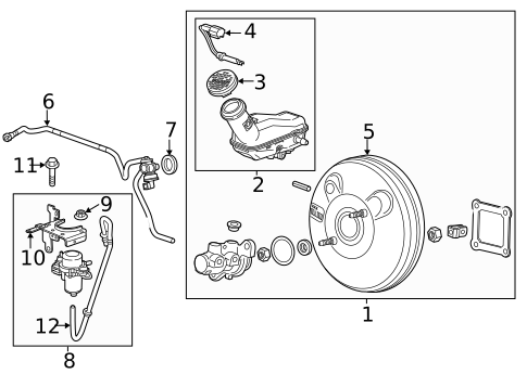 Master Cylinder - Components On Dash Panel for 2018 Chevrolet Express 2500 #1