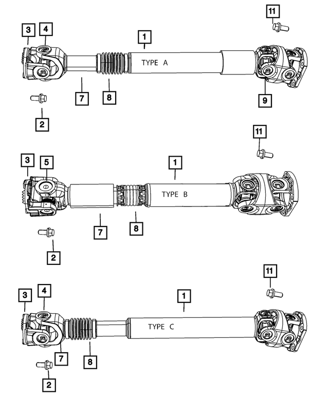 V5093377AB - Front Axle; American Axle 235 MM Single Rear Wheel; Differential and Drive Line: U-joint Kit, Value Line for Mopar Image image