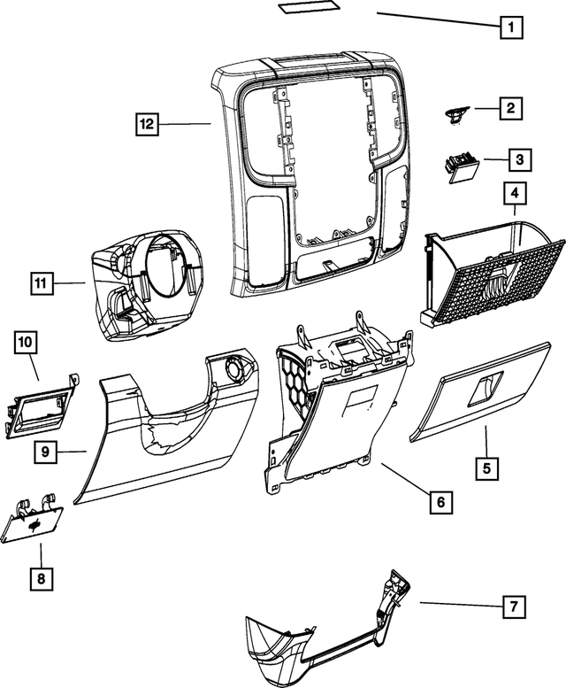1JQ68DX9AA - Interior Trim: Glovebox Door Latch for Mopar Image image