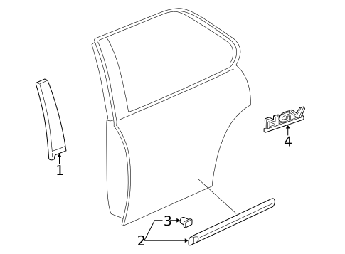 Exterior Trim - Rear Door for 1998 Honda Civic #0