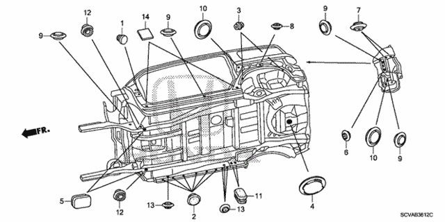 Grommet (Under) for 2008 Honda Element #0
