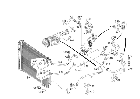 Refrigerant Line Arrangement for 2012 Mercedes-Benz E550 #0