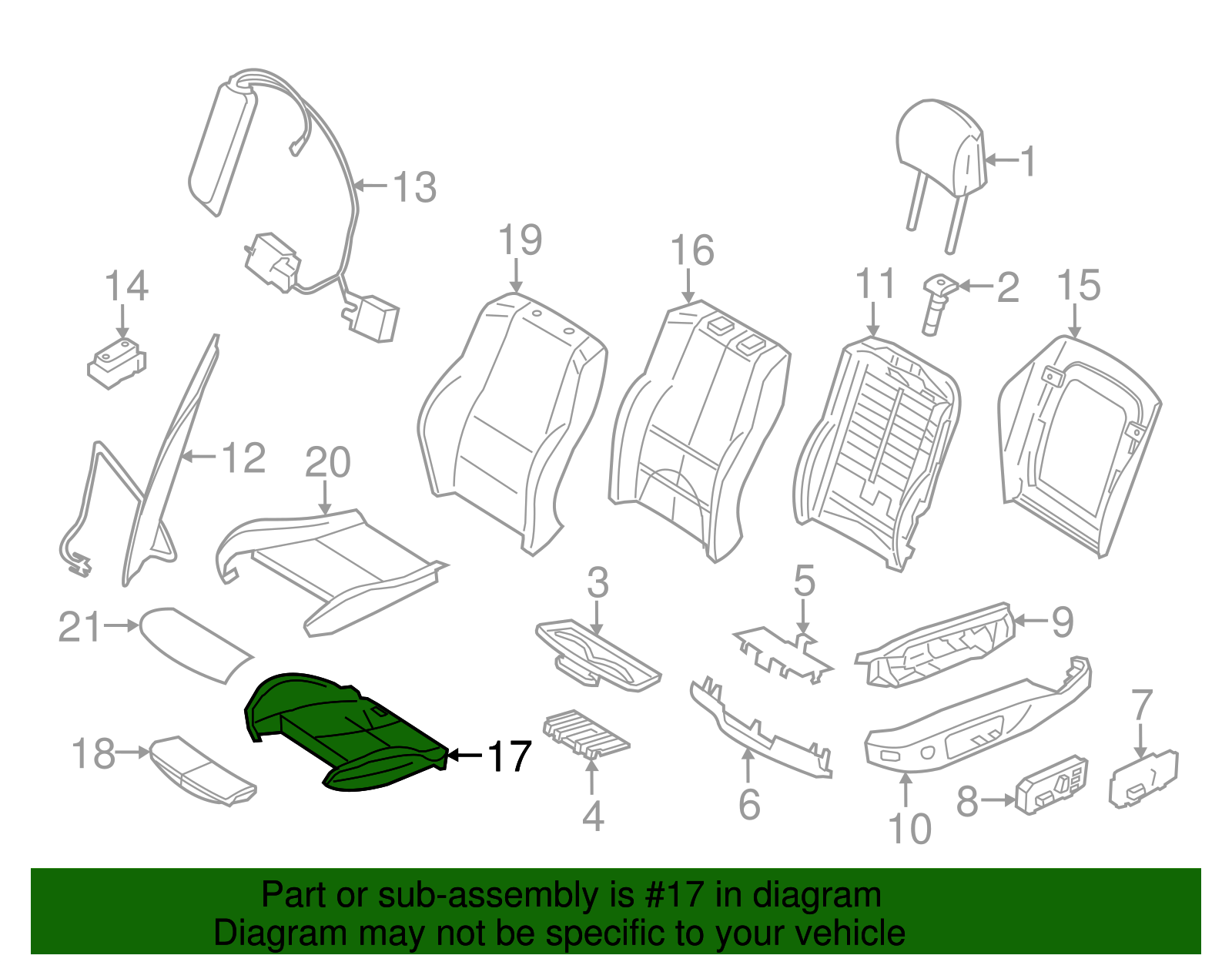 Seat Cushion Pad - BMW (52-10-7-240-058)