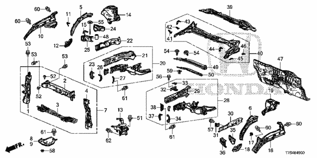 Front Bulkhead - Dashboard for 2019 Honda HR-V #0