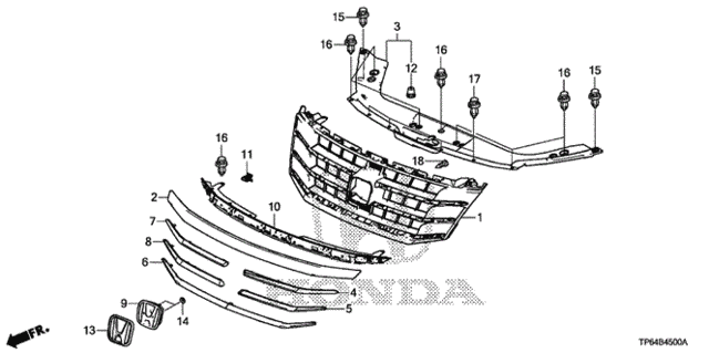 Front Grille (1) for 2012 Honda Crosstour #0