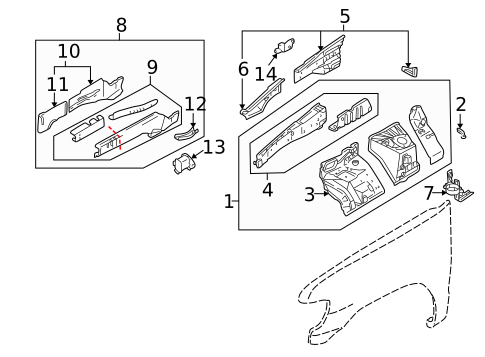 Structural Components & Rails for 2003 Nissan Pathfinder #0