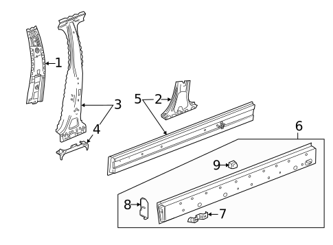 Center Pillar & Rocker for 2017 Cadillac ATS #0