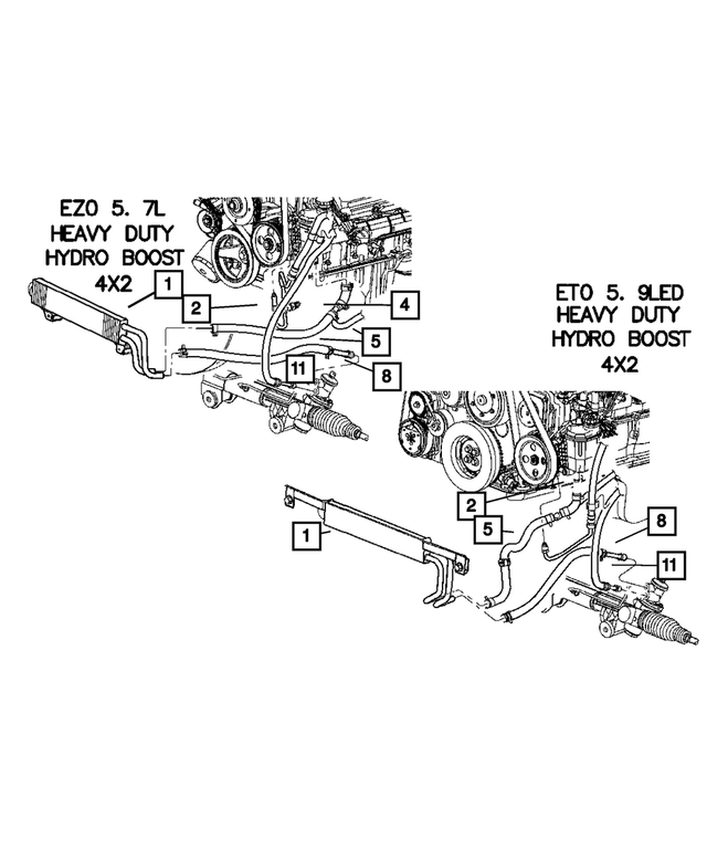 52122339AC - Steering: Power Steering Pressure Hose for Mopar Image image