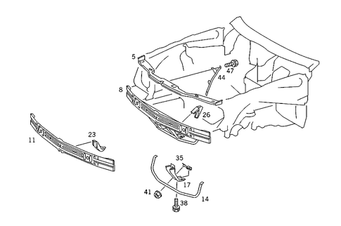Front Stiffening and Radiator Support for 1988 Mercedes-Benz 260E #0