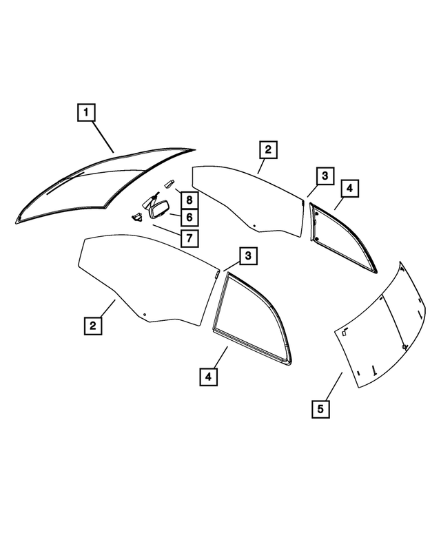 68157010AB - : Shipping Assembly - 30 Lite Glass Windshield for Mopar Image