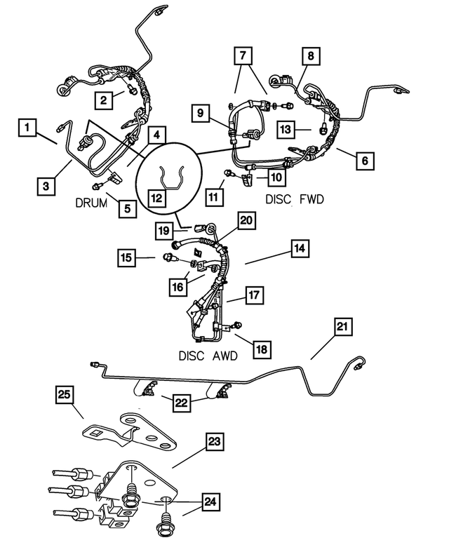4721322AD - Service Brakes: Brake Hose, Right for Mopar Image