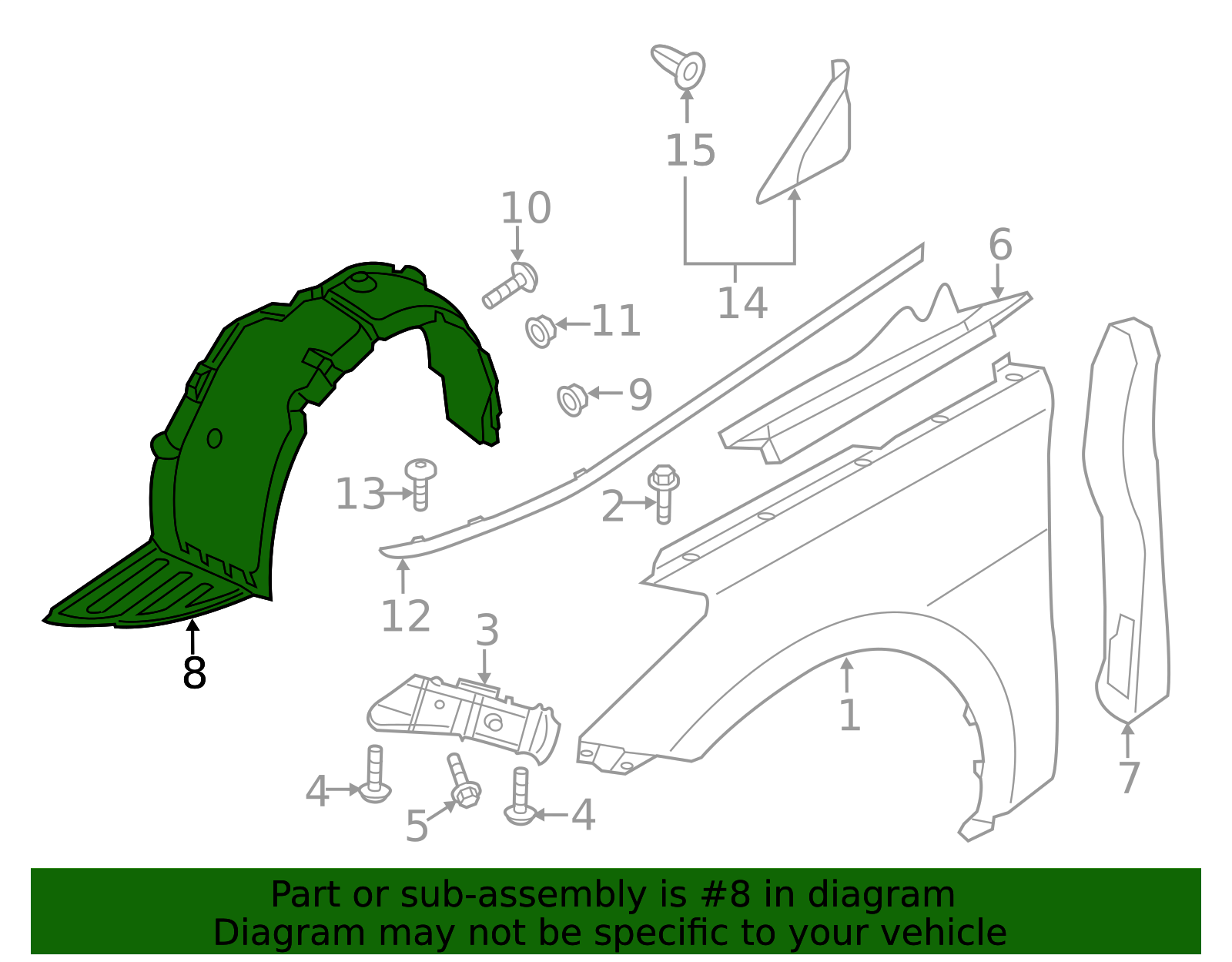 GENUINE Fender Liner Wheel Guard RIGHT for 12-14 Hyundai Azera OEM 868