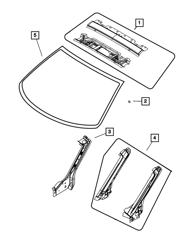 « 4389497AF – Body Sheet Metal Except Doors : Pare-brise Pavillon pour Mopar Image »