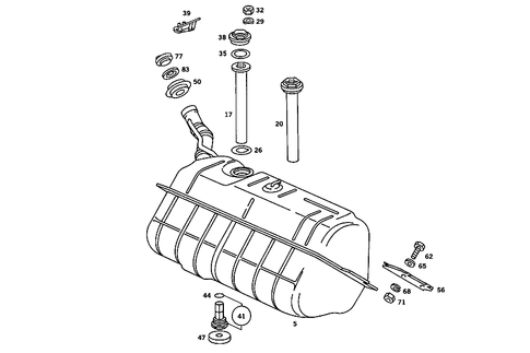 Fuel Tank with Detachable Parts for 1985 Mercedes-Benz 380SL #1