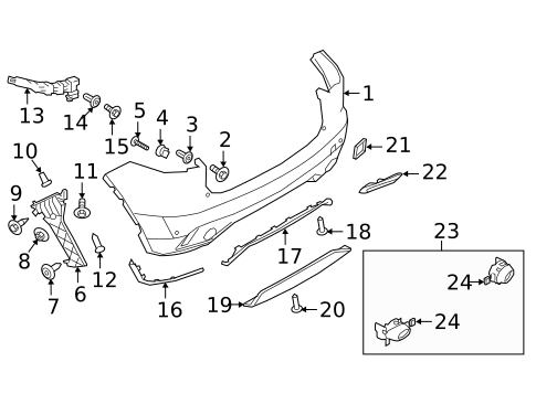Bumper & Components - Rear for 2021 Jaguar E-Pace #0