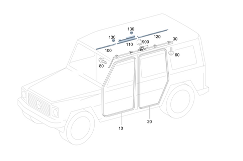 Head Protection Curtain, Door Edge Guard Sections for 2006 Mercedes-Benz G55 AMG #0