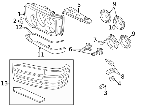 Headlamp Components for 2004 Land Rover Discovery #0