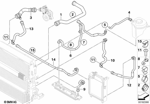 Cooling System Coolant Hoses for 2009 BMW X5 3.5d #0