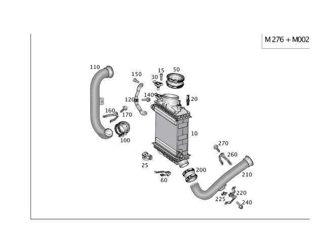 2760940125 - Radiator: Tensioning Bracket for Mercedes-Benz: C400, GL450, GLE400, GLS450, ML400, S550e Image image
