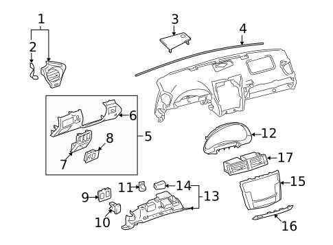 Instrument Panel Components for 2013 Lexus IS250 #0