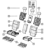 1UN01XR4AA - Interior Trim: Rear Headrest, Center for Mopar Image
