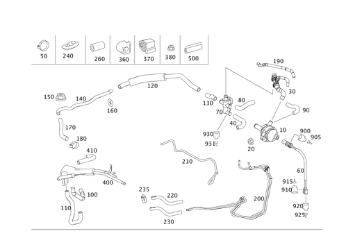 Heating Water Lines for Auxiliary Heater or Heater Booster for 2007 Mercedes-Benz CL550 #0